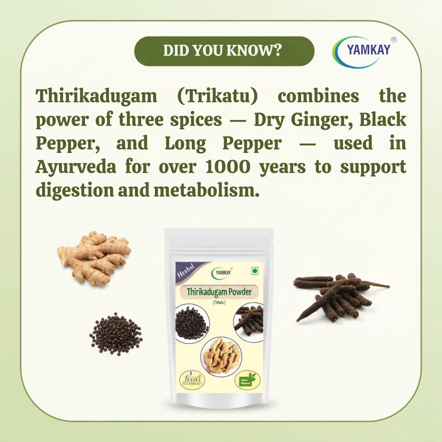 YAMKAY Thirikadugam Powder, 1500 GM, 1 Count