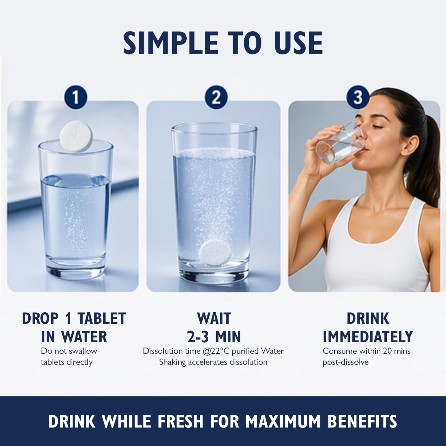 Ficpoud Molecular Hydrogen Tablets 12 PPM – Advanced H2 Water Tablets for Recovery & Cellular Defense – with Magnesium, Taurine & L-Theanine, Support for Workout & Daily Wellness, 60 Tablets