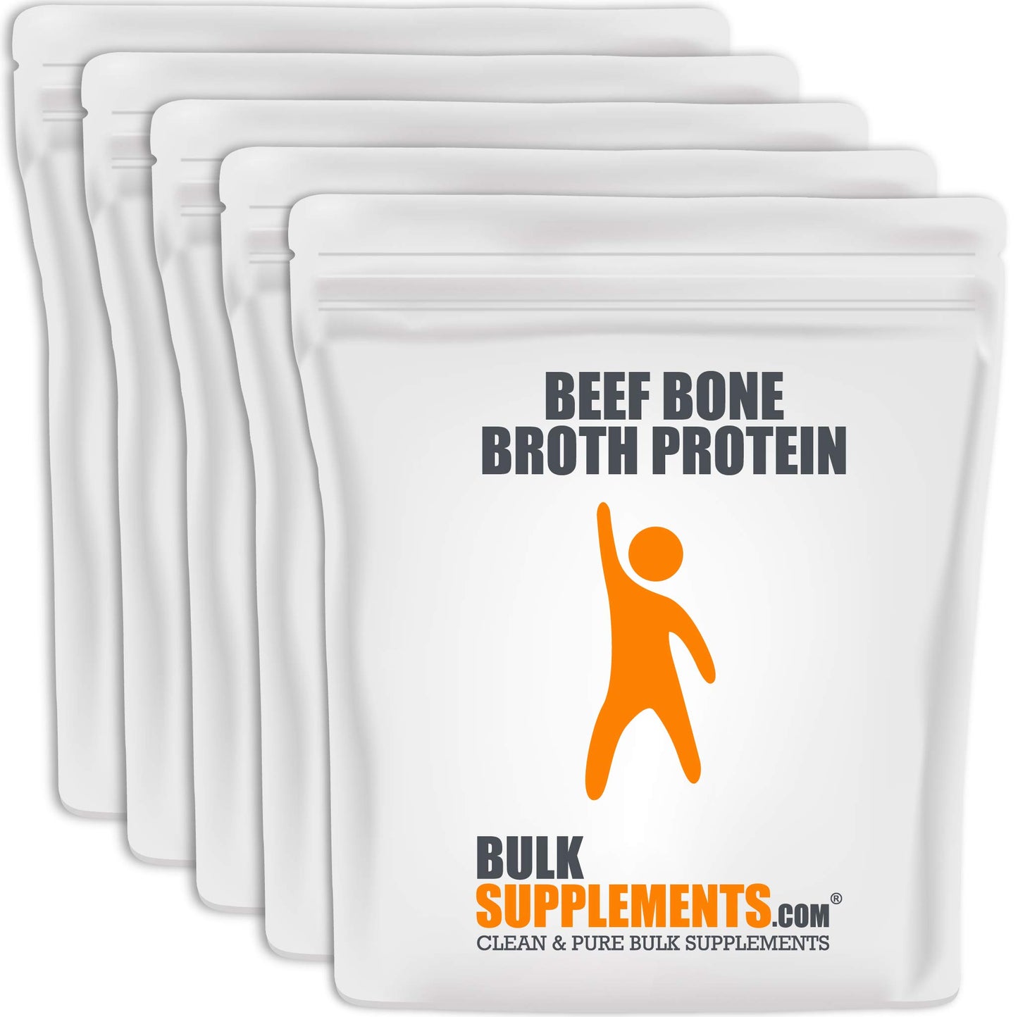 BulkSupplements Beef Bone Broth Protein Powder, 2.2 lb (Pack of 5)