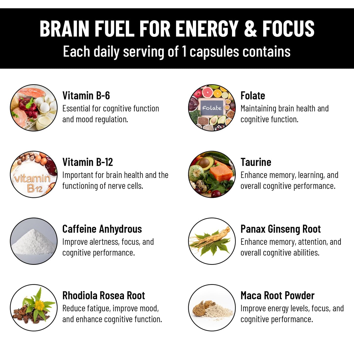 Sandco Nitro Rush Nootropic Brain Supplement Capsule, 60 Count