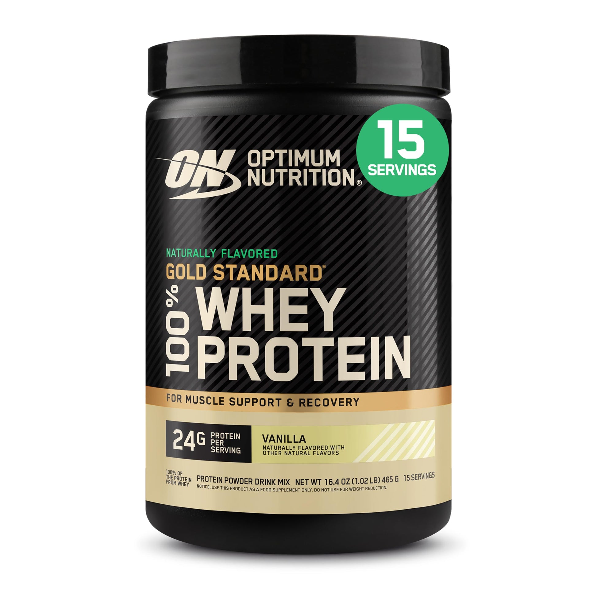 Optimum Nutrition Gold Standard Whey Protein Powder, Vanilla, 1 Pound (Pack of 1)
