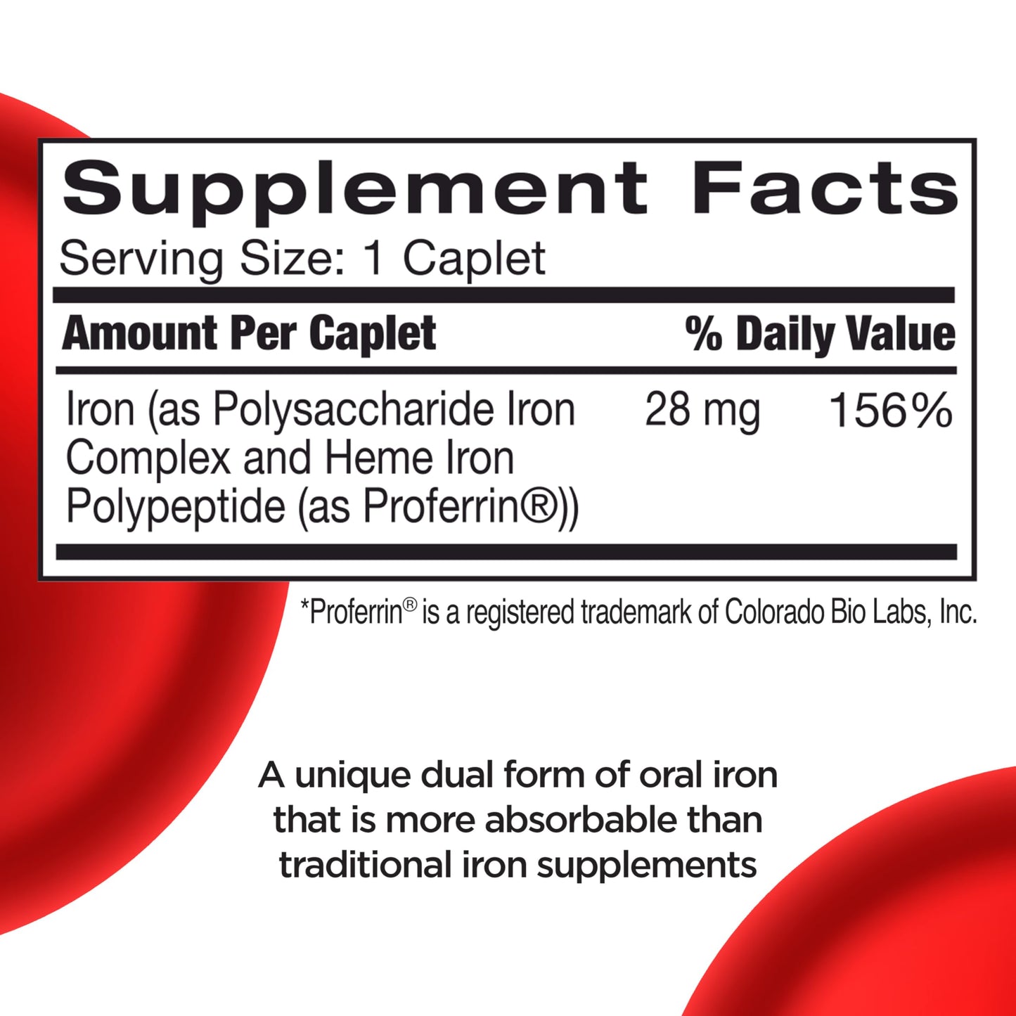 Feosol Complete Iron Supplement Caplets, 30 Count