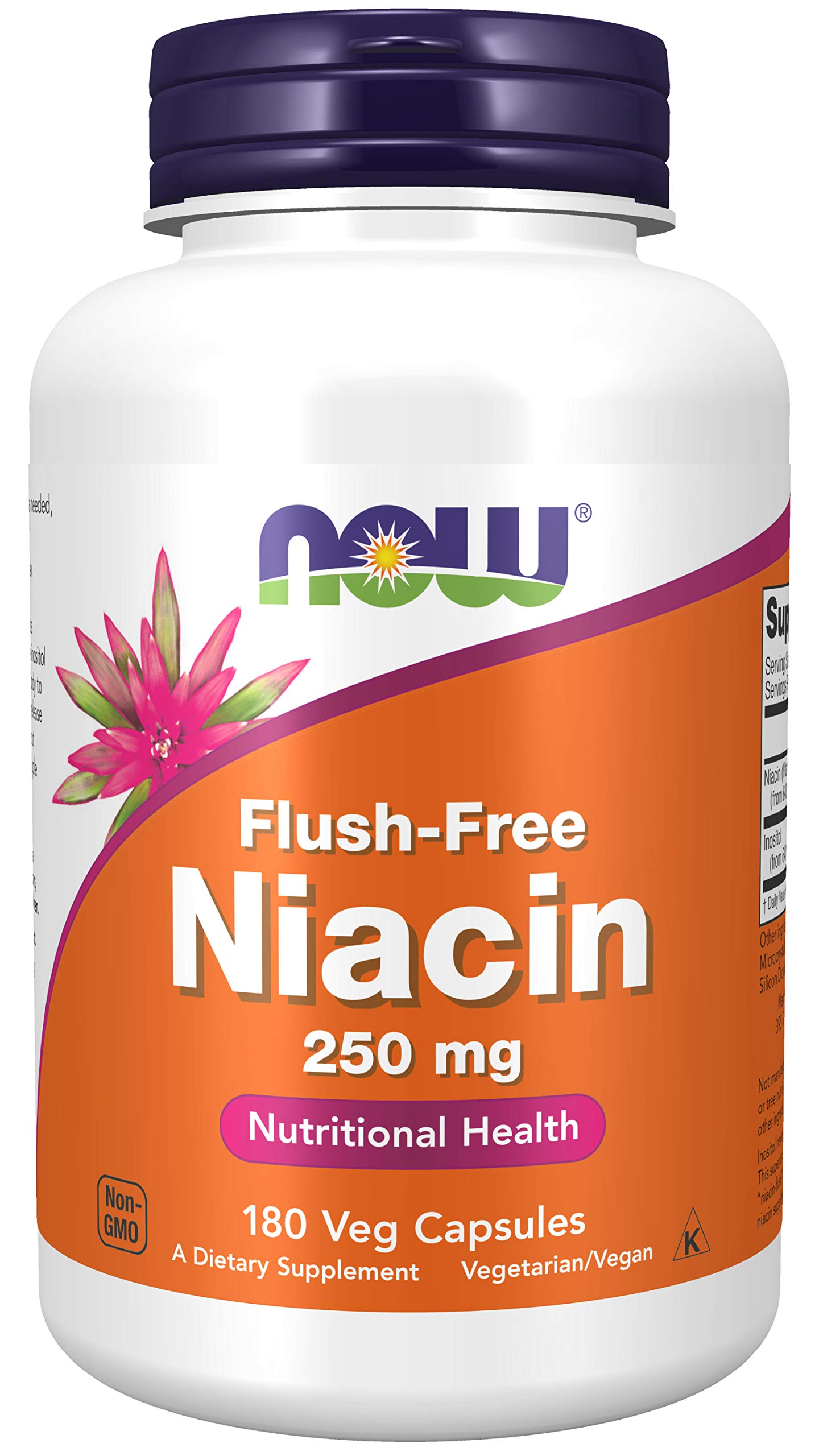 NOW Foods Niacin Flush Free 250 mg Capsules, 540 Capsules