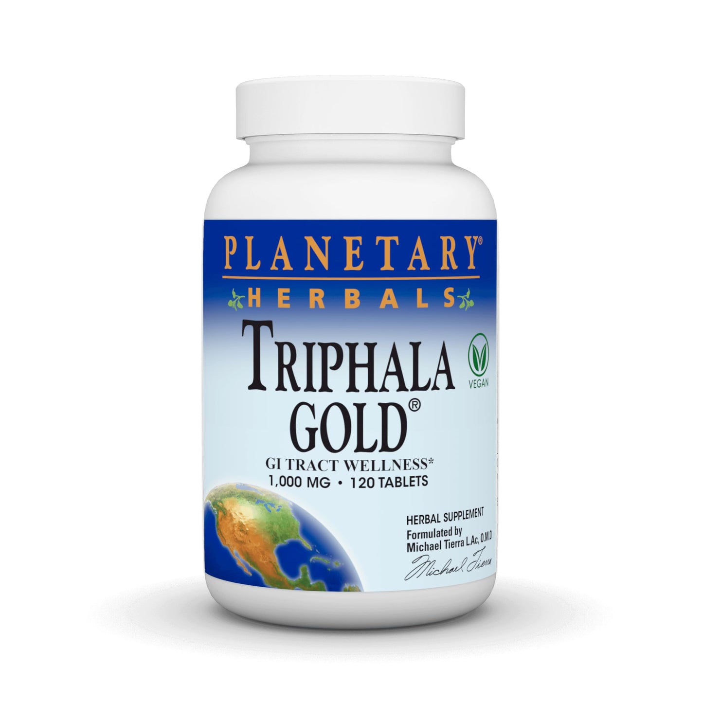 Planetary Herbals Triphala Gold 1000mg Extra Strength Ayurvedic Tablets, 120 Tablets