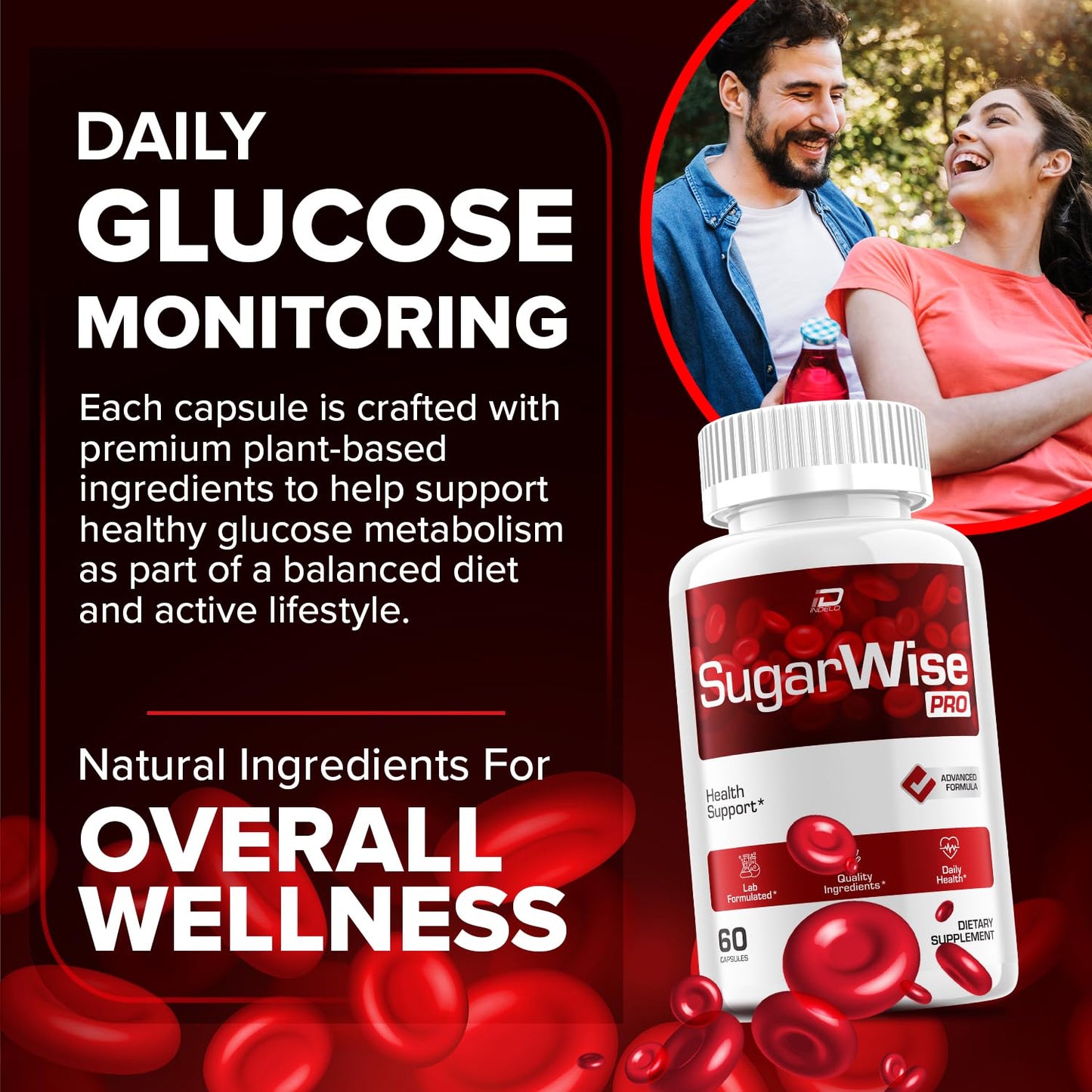 Indelo SugarWise Pro Natural Blend Daily Health Vitamins Supplement Capsules, 300 Capsules