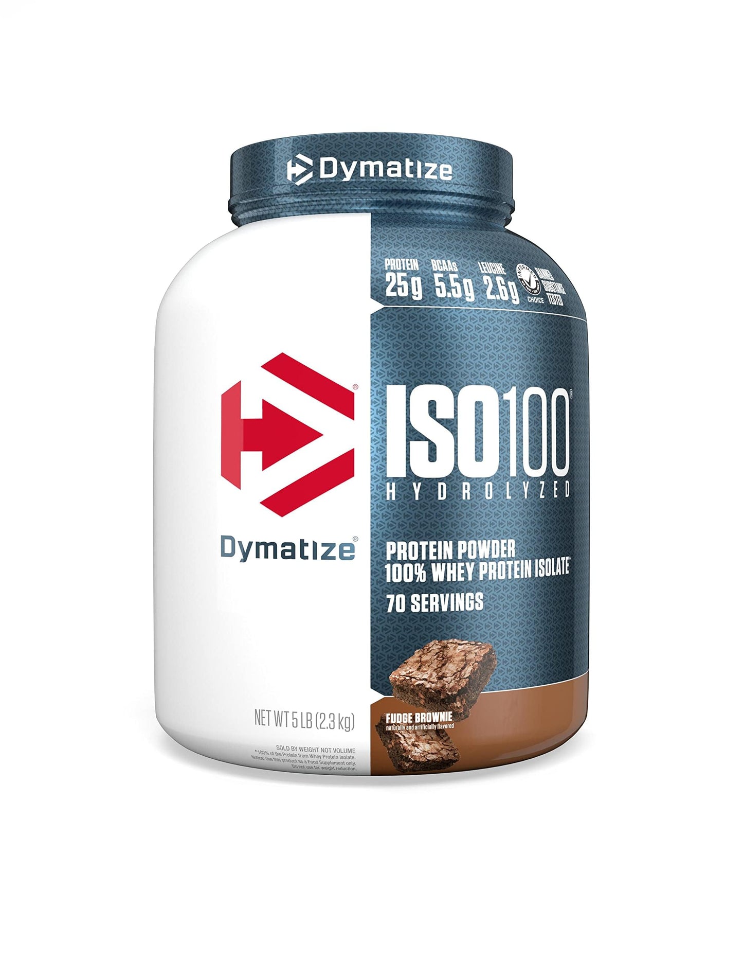 Dymatize ISO100 100% Whey Isolate Protein Powder Fudge Brownie, 80 Servings
