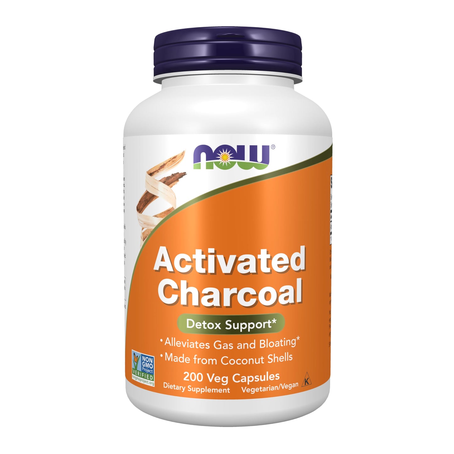 NOW Foods Activated Charcoal Veg Capsules, 200 Count