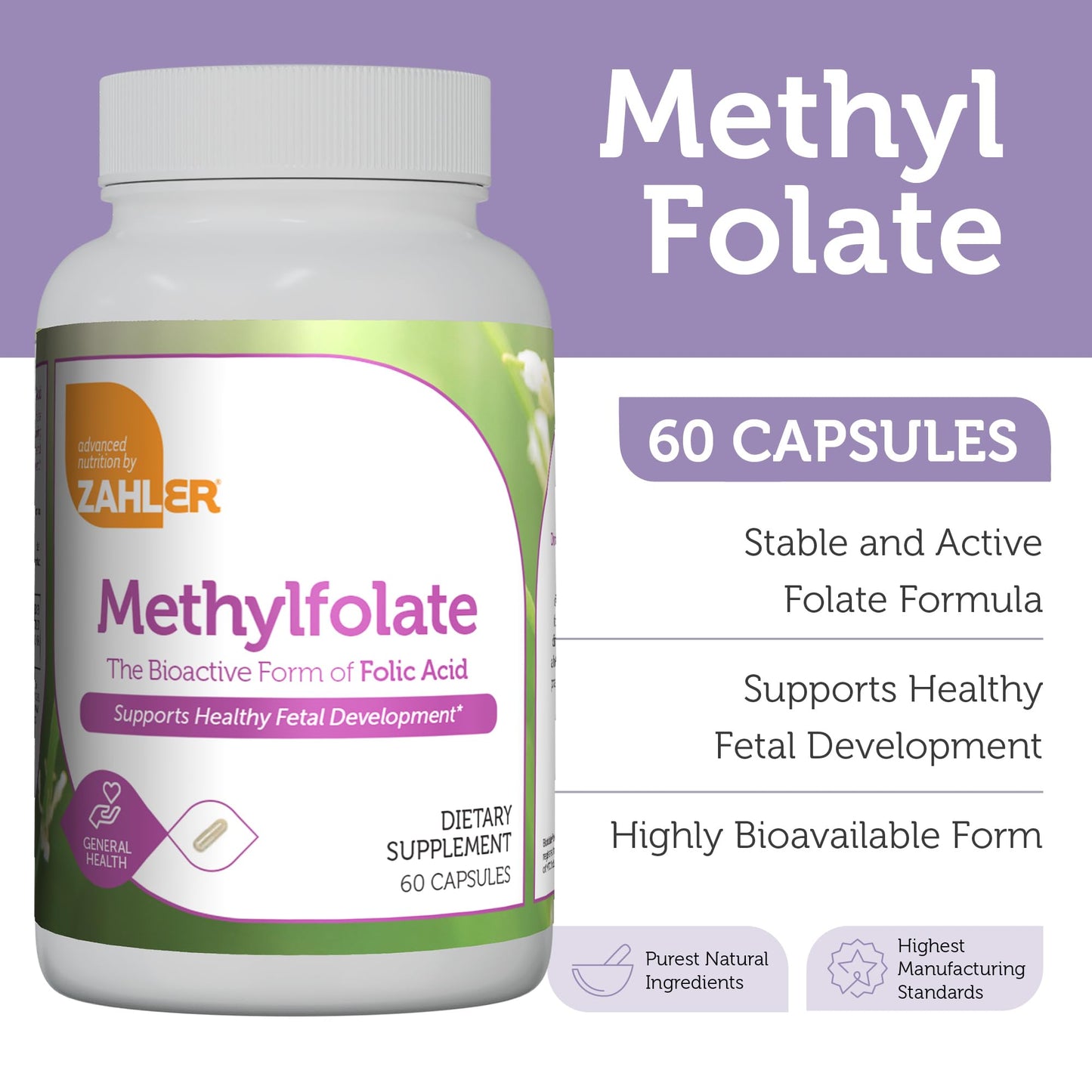 Zahler Methylfolate Capsule, 60 Count
