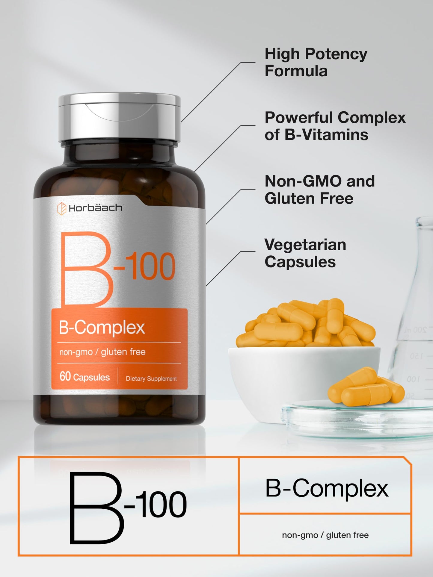 Horbäach B-100 Complex Vitamin 60 Capsules