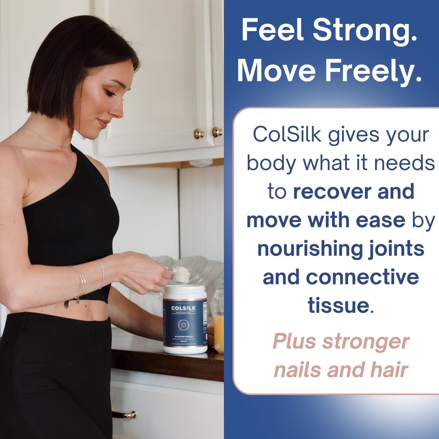 Skin Research Institute ColSilk Unflavored Hydrolyzed Collagen Powder with Colostrum and Polypodium - Skin, Hair, Nails, Gut Health and Joint Support - 12.16 oz