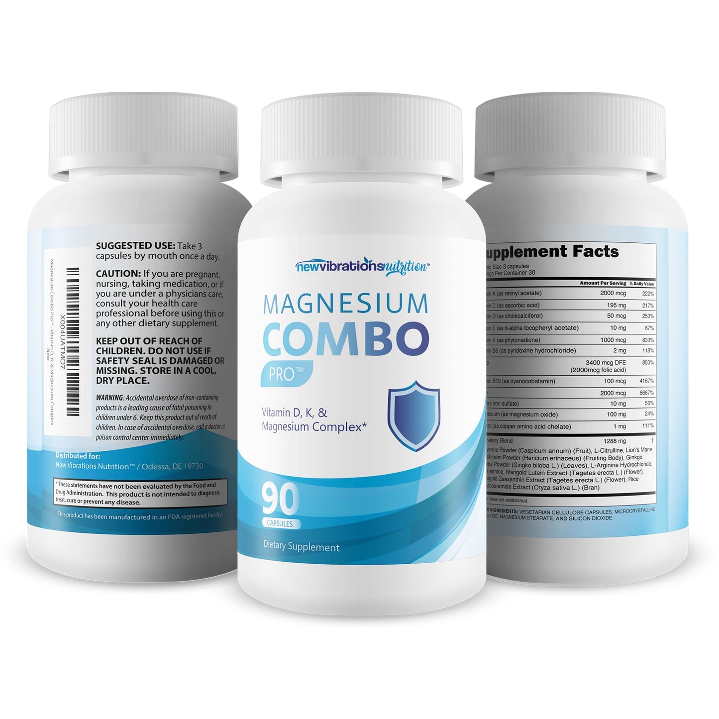 New Vibrations Nutrition Magnesium Combo Pro Capsule 90 Count