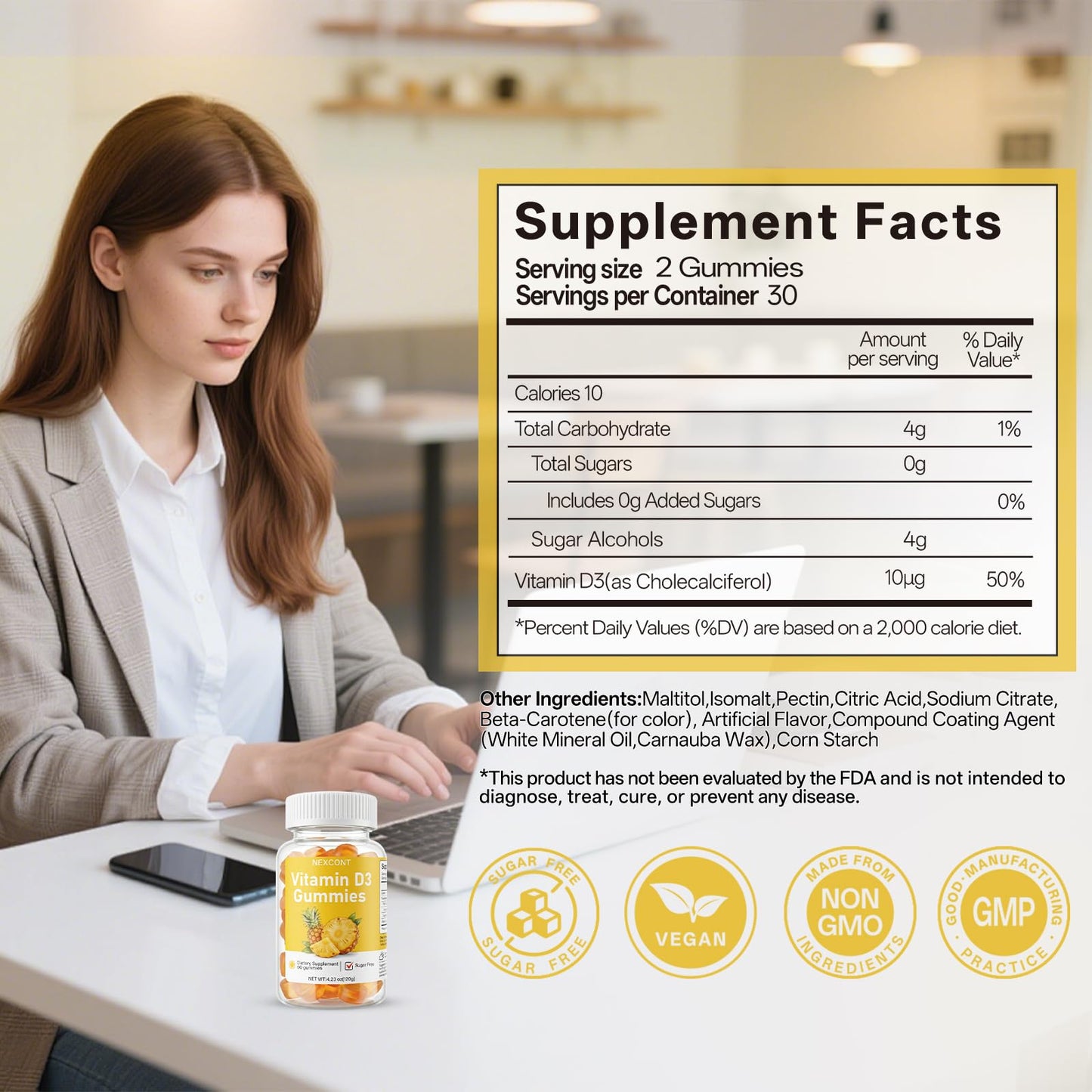 Oopeatol Vitamin D3 Gummies, 60 Count