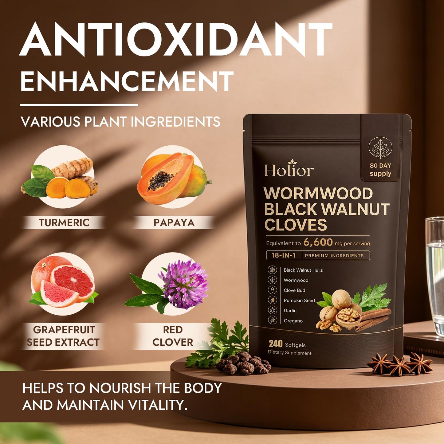 Nutraessence Holior Wormwood Black Walnut Cloves 240 Softgels