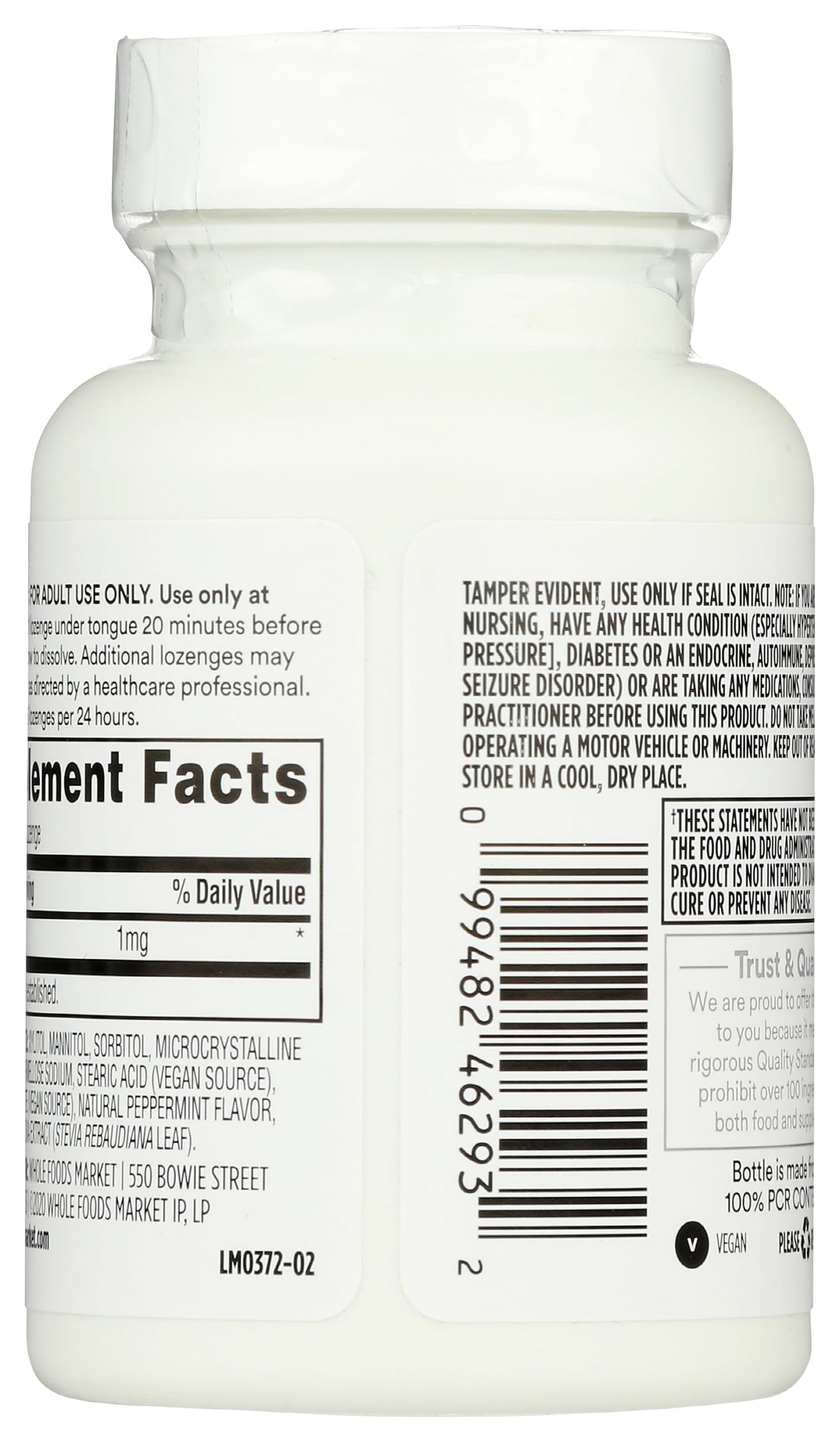 365 by Whole Foods Market Melatonin Lozenges 1mg Peppermint Flavor, 60 Count