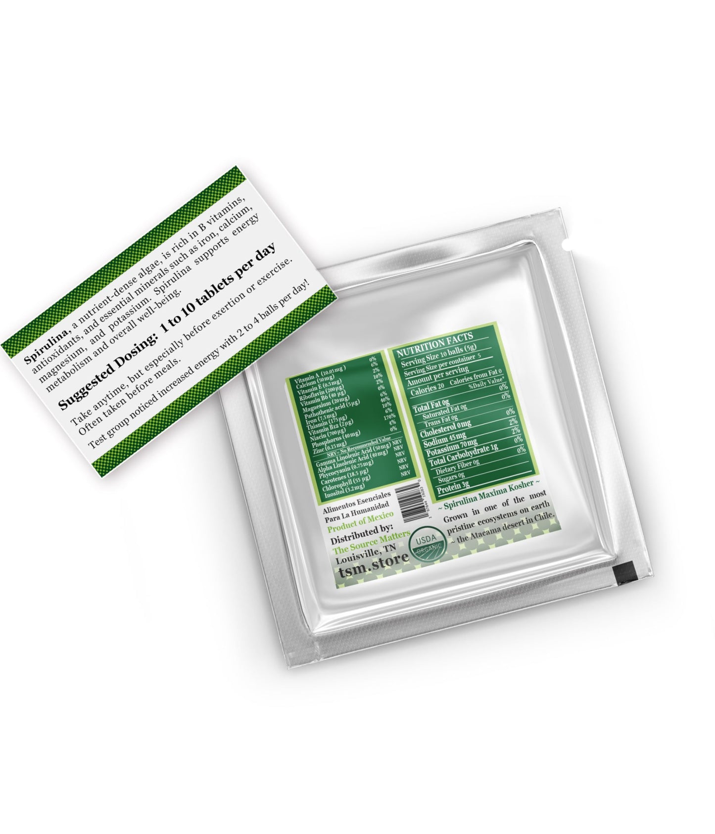 THE SOURCE MATTERS Spirulina Tablets, 50 Count