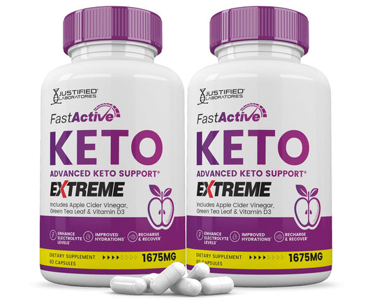 Justified Laboratories Fast Active Keto ACV Extreme Pills 1675MG Keto Support Blend 120 Capsules