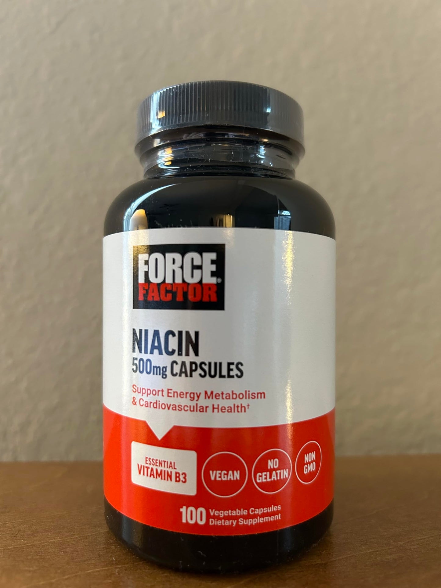 Force Factor Niacin Vitamin B3 Capsule, 100 Count