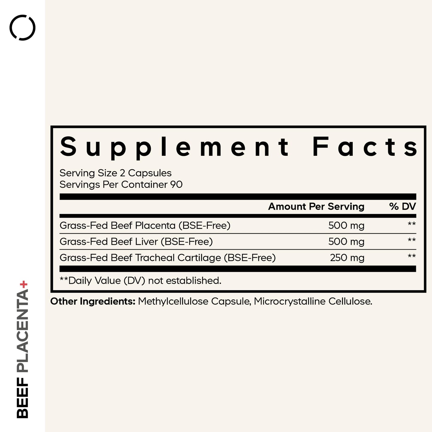 Codeage Grass-Fed Beef Placenta Supplement Capsule, 180 Count