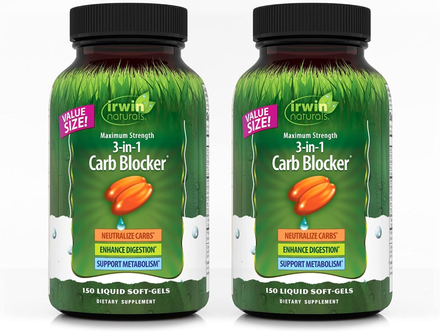 Irwin Naturals Maximum Strength 3-in-1 Carb Blocker Soft-Gels 300
