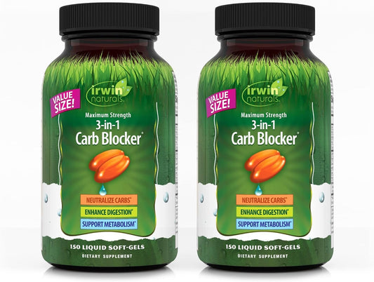 Irwin Naturals Maximum Strength 3-in-1 Carb Blocker Soft-Gels 300