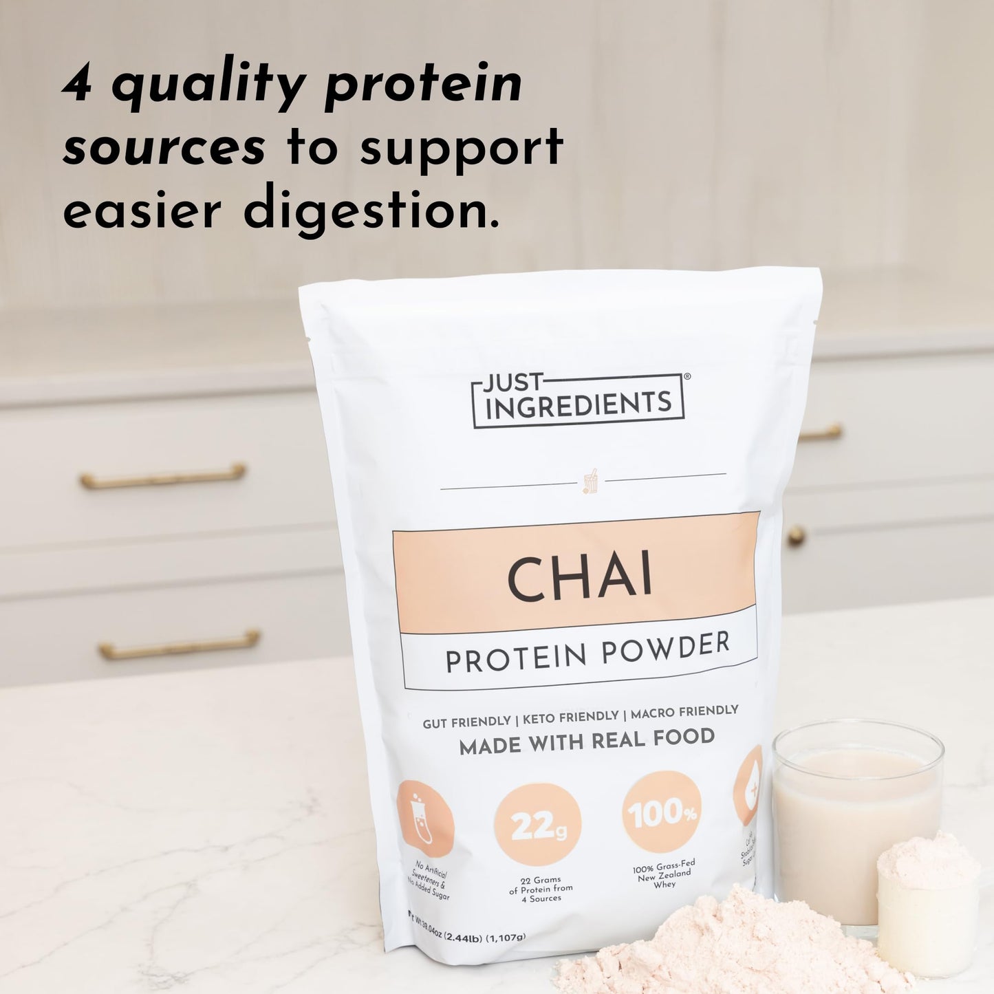 JUST INGREDIENTS Snickerdoodle Protein Powder 30 Servings