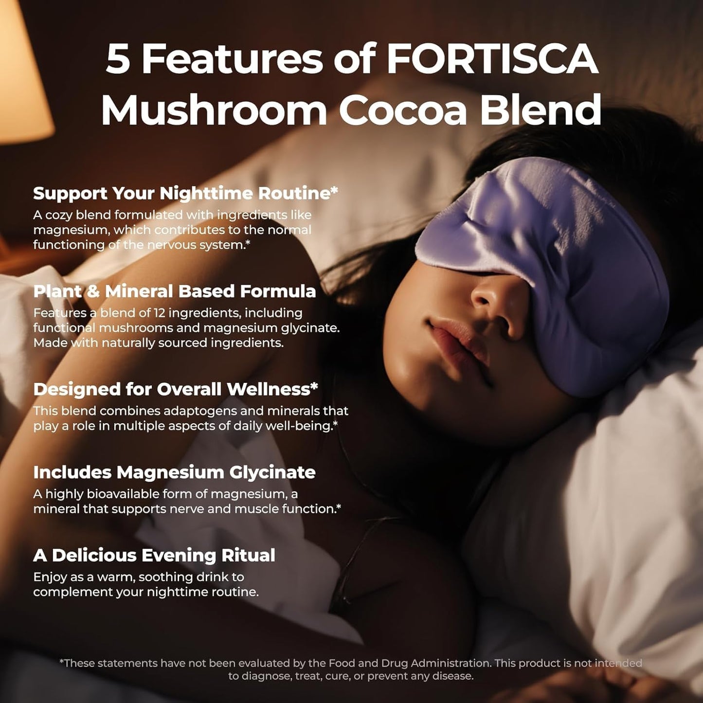 FORTISCA Mushroom Hot Cocoa Powder 7.41 Ounce