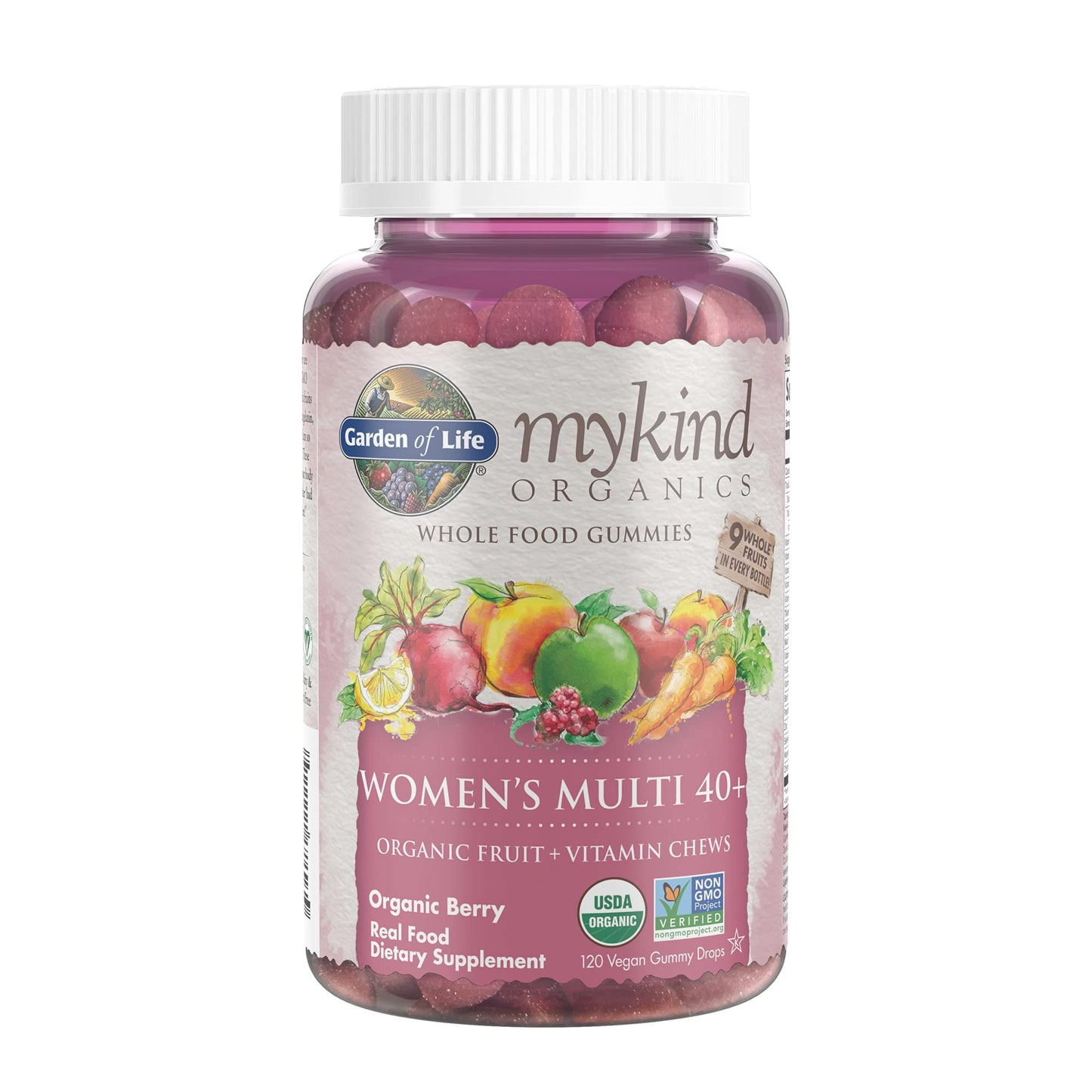 Garden of Life Organics Women 40+ Gummies Berry & Men 40+ Gummies 40+ Multi Berry, 120 Count