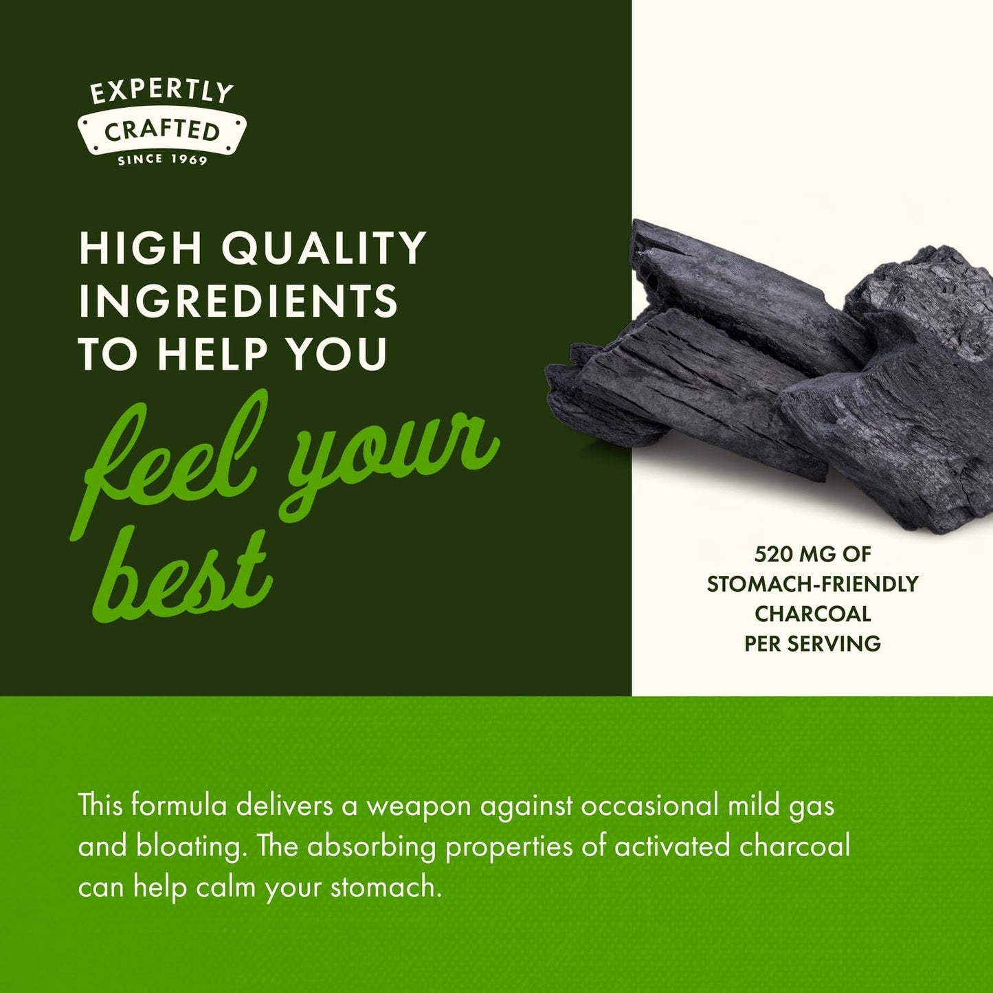 Swanson Activated Charcoal Digestive Support 480 Capsules