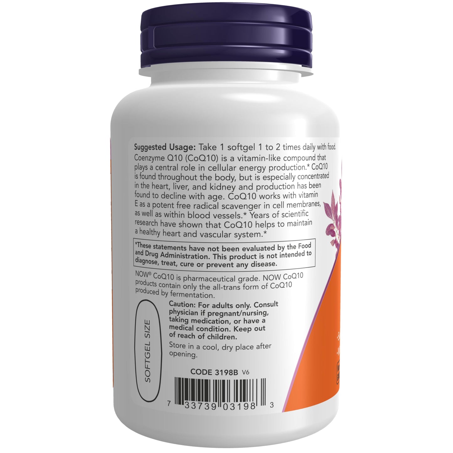 NOW Foods CoQ10 400 mg Softgel, 60 Softgels