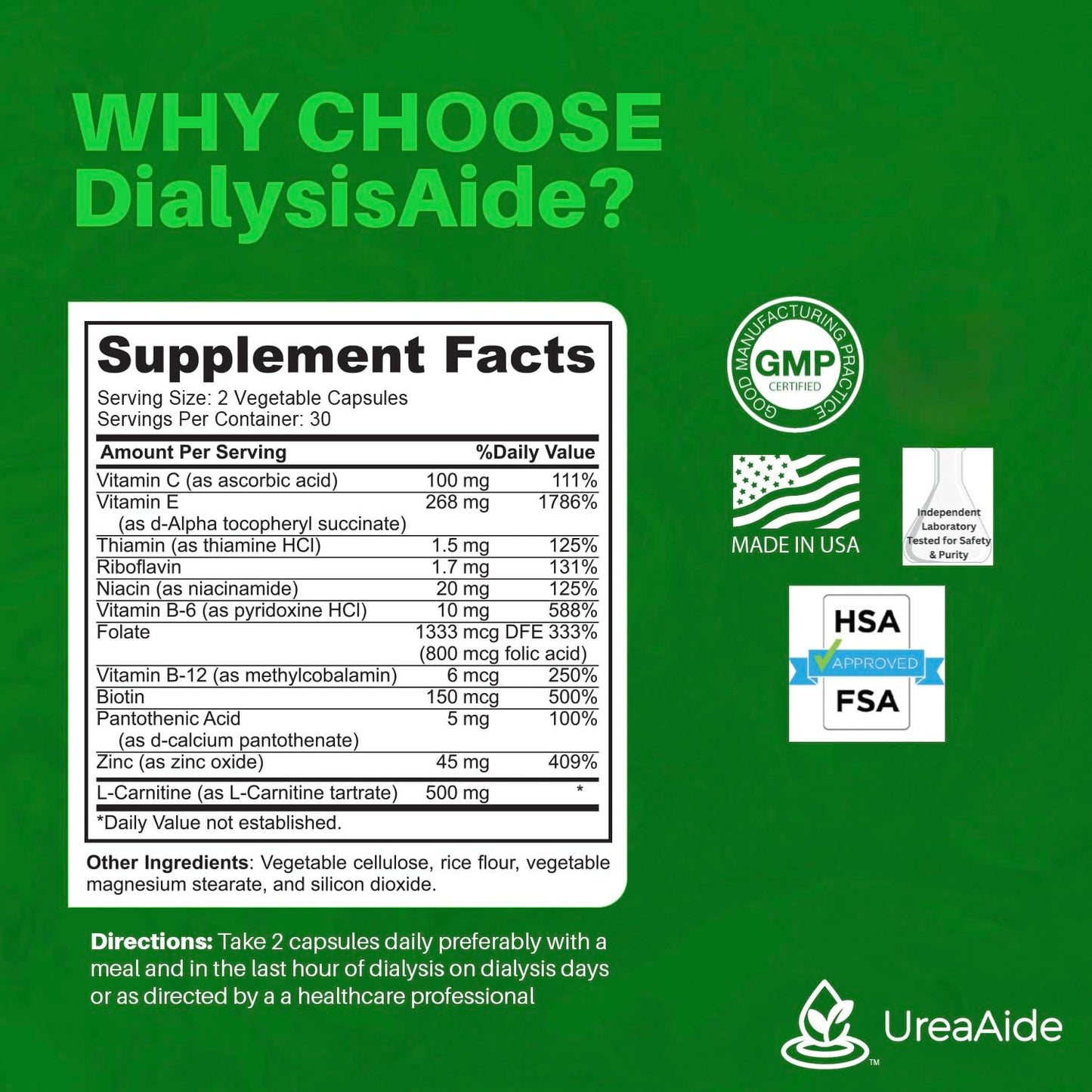 KidneyAide Renal Replacement Therapy Complete Multivitamin Capsule 60 Count