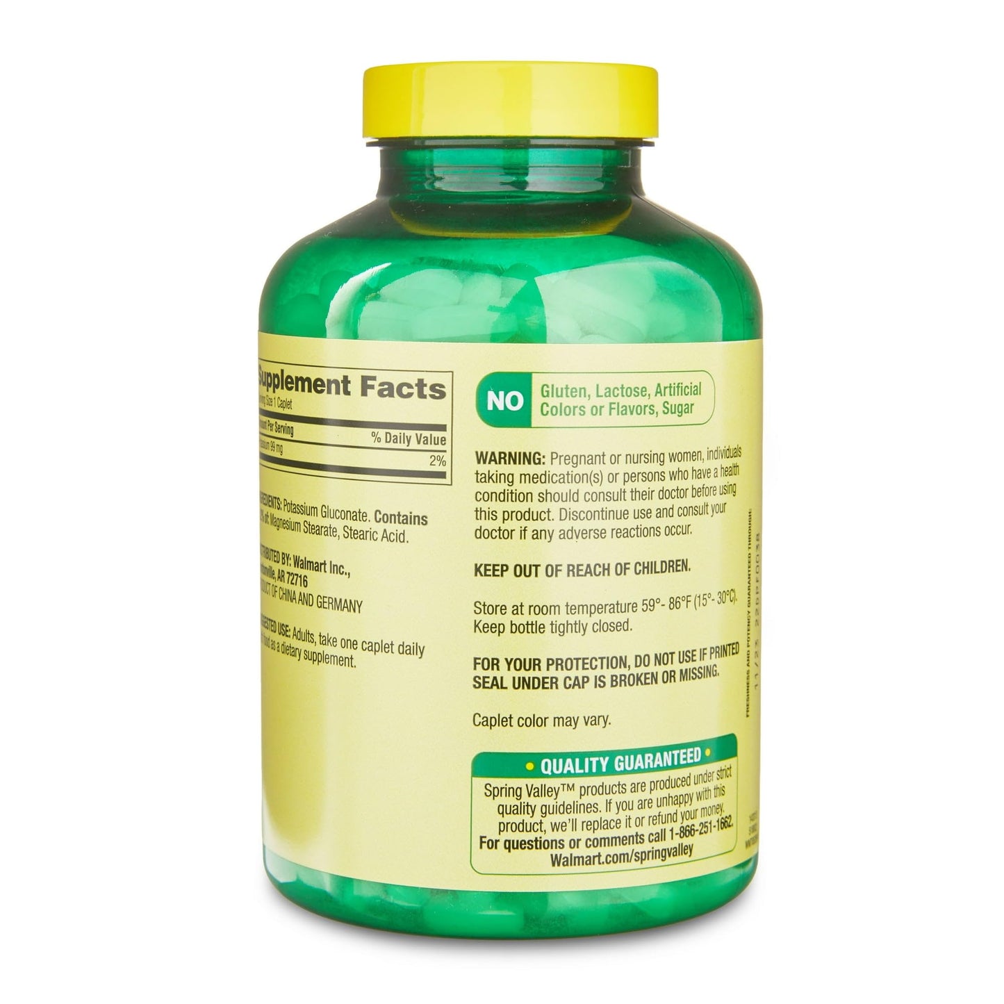 Fusion Shop Store Potassium 99mg Caplets, 500 Count