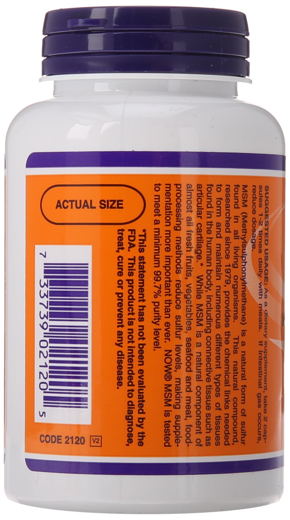 NOW Foods MSM 1000 mg, 120 Capsules