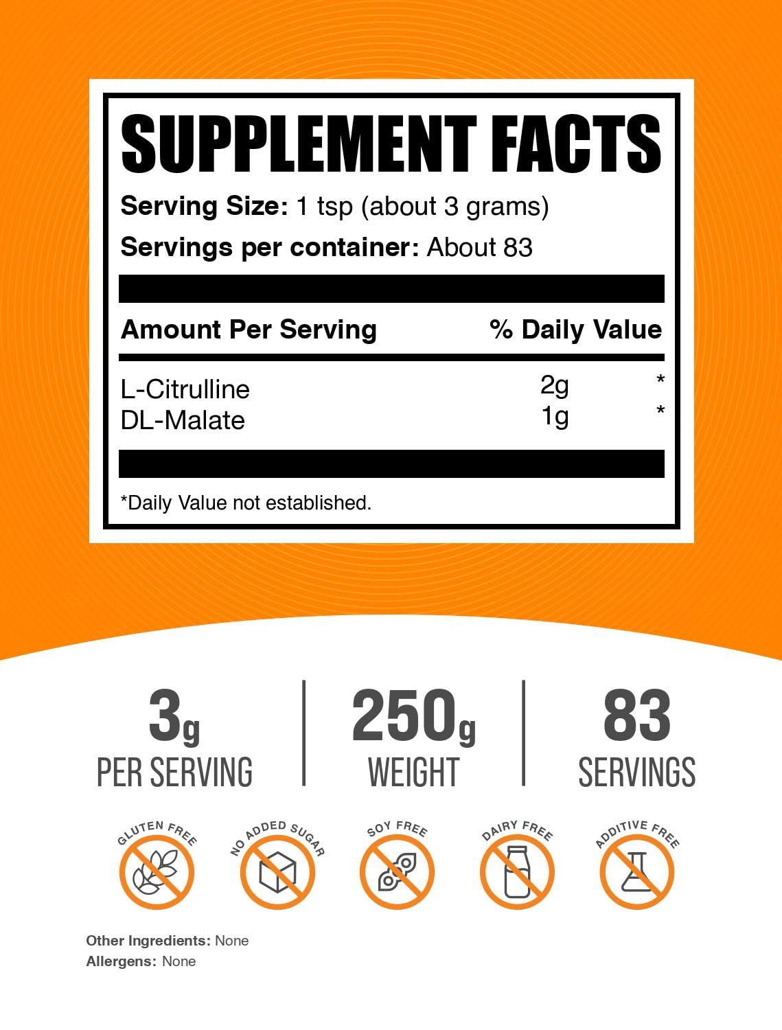 BulkSupplements L-Citrulline Malate 2:1 Powder, 8.8 oz