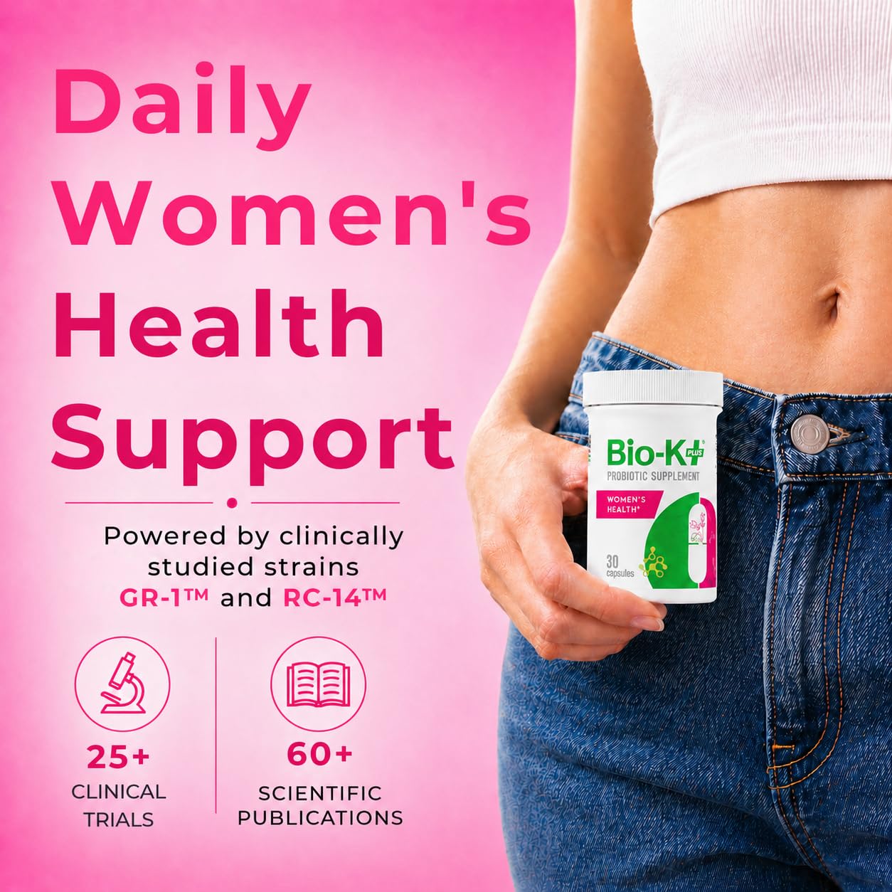 Bio-K Plus Probiotic for Women Support for Vaginal & Urinary Tract Health 30 Capsules