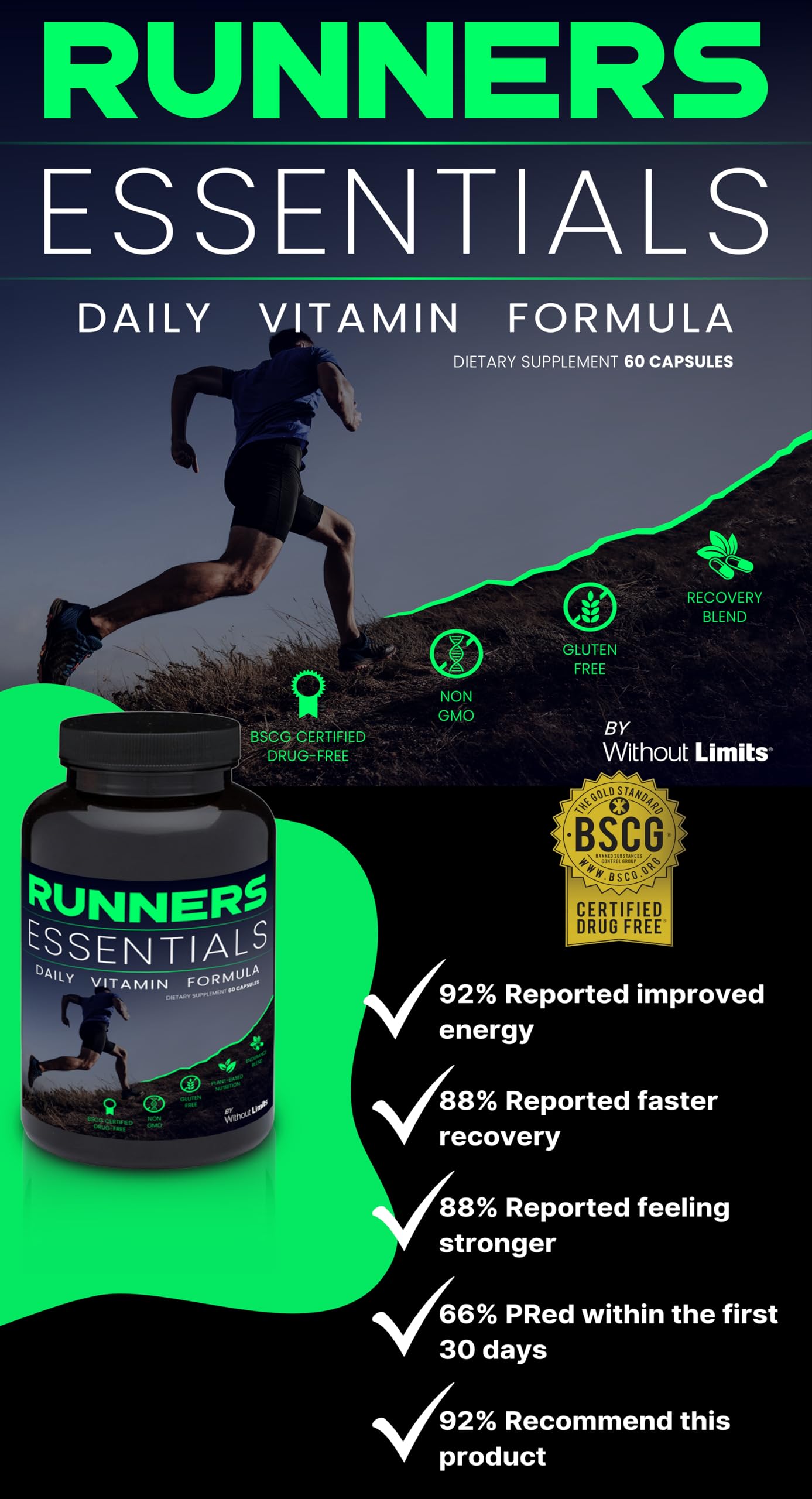 Without Limits Runners Essentials Daily Vitamin Formula Capsule 60 Capsules