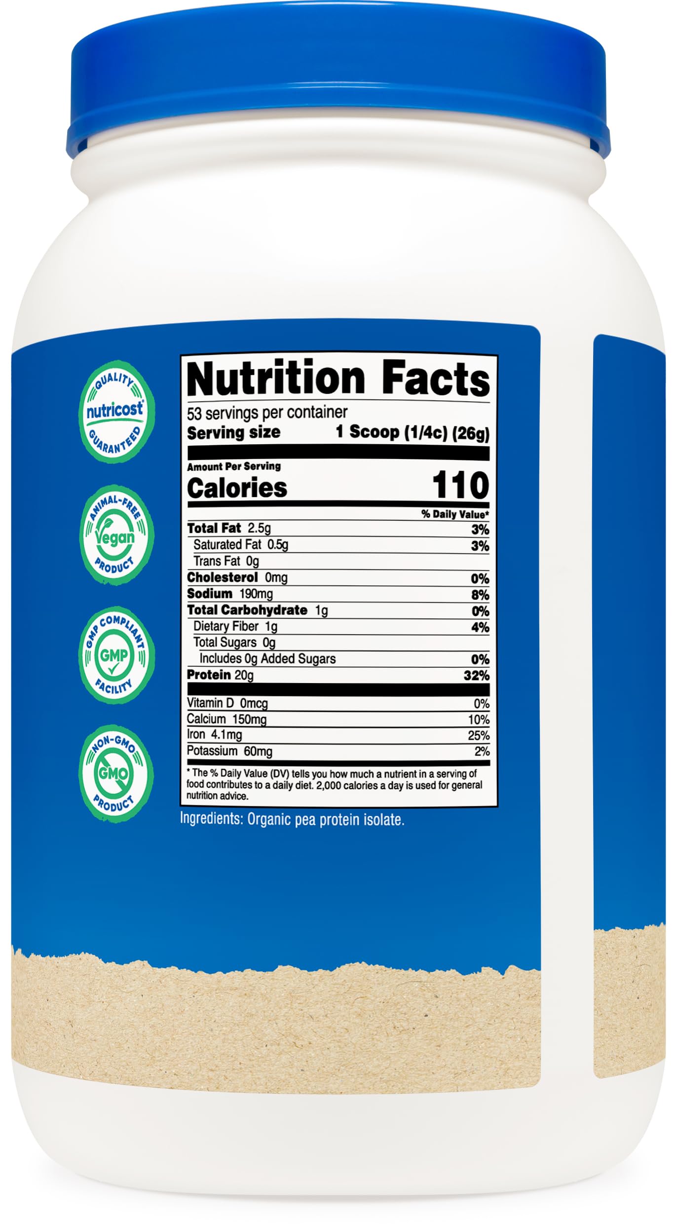 Nutricost Organic Pea Protein Powder 48.6 Servings