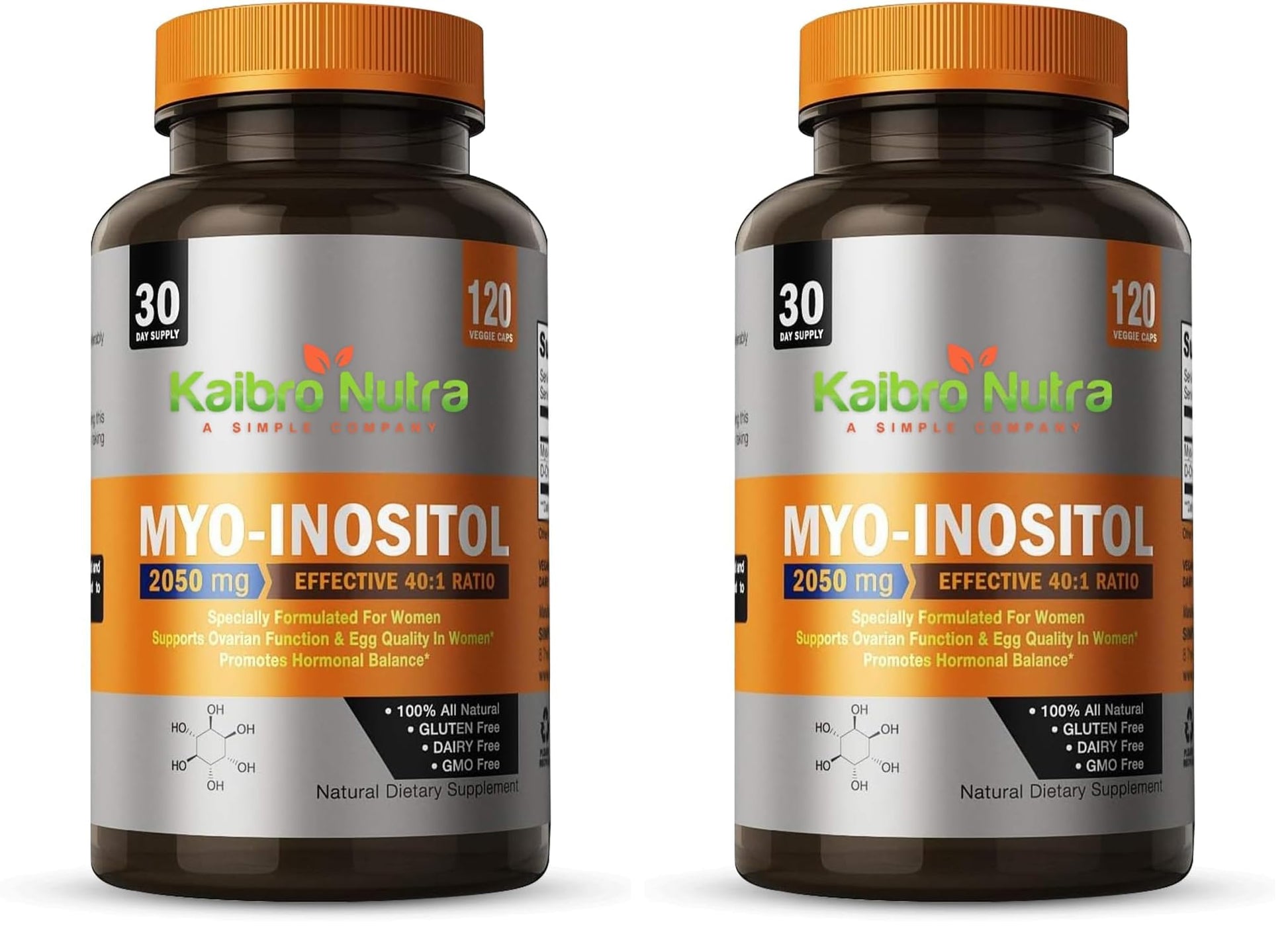 Kaibro Nutra Myo-Inositol & D-Chiro Inositol 40:1 Ratio Capsules 240 Count