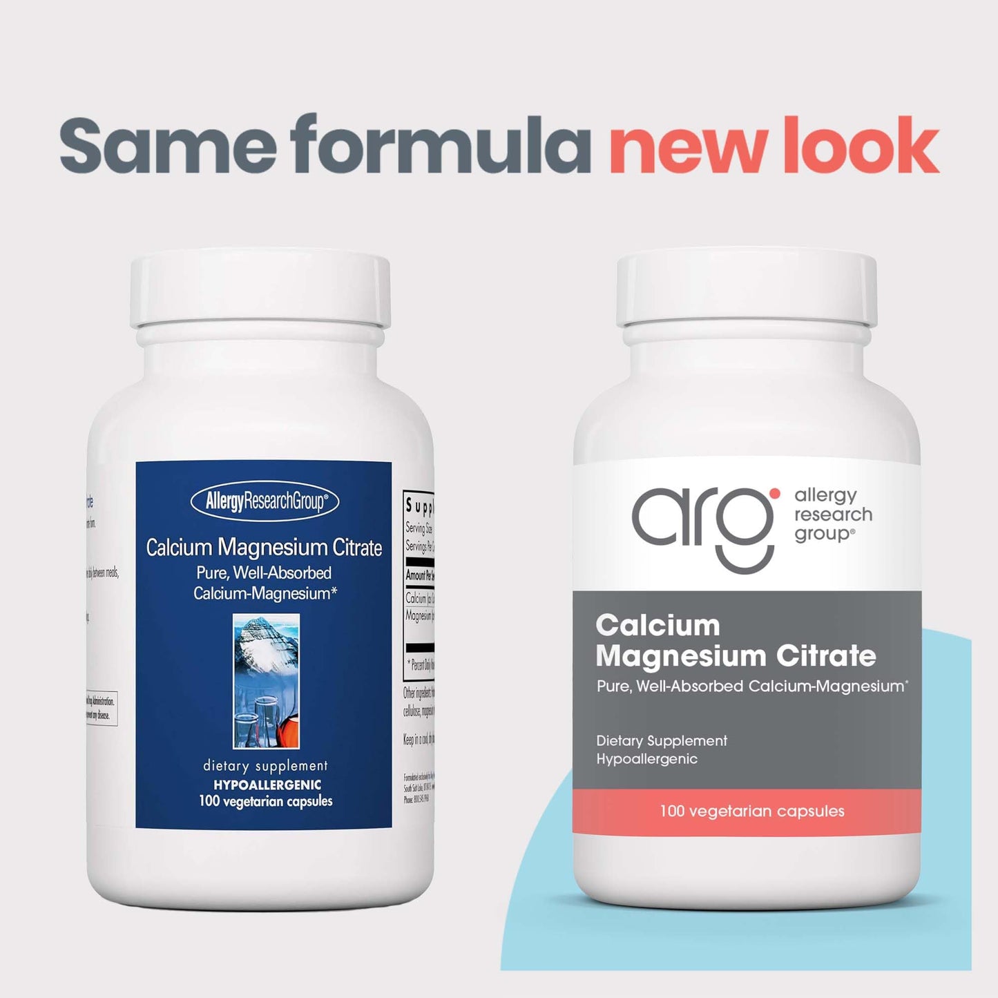 Allergy Research Group Calcium Magnesium Citrate Equal Ratio 100 Capsules