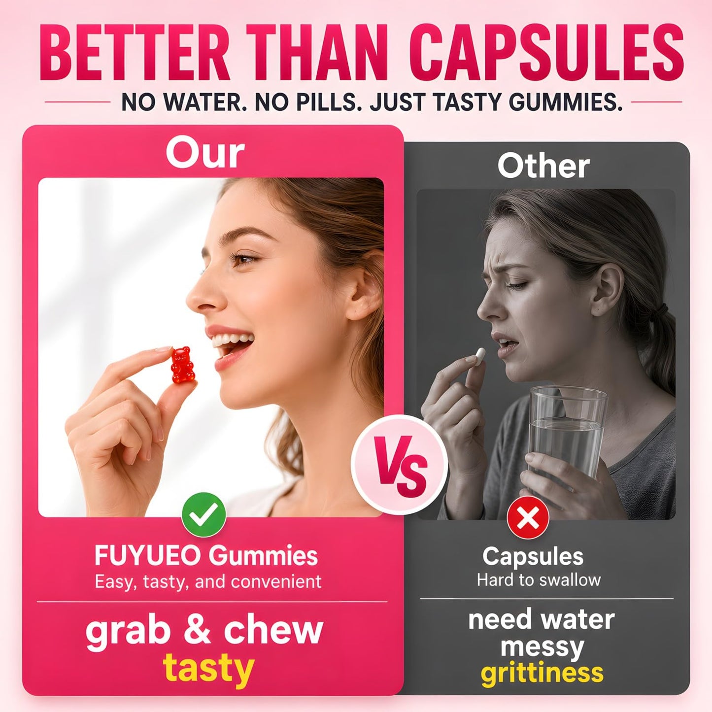 FUYUEO 5-HTP 200mg withSame & Vitamin B6, 60 Gummies