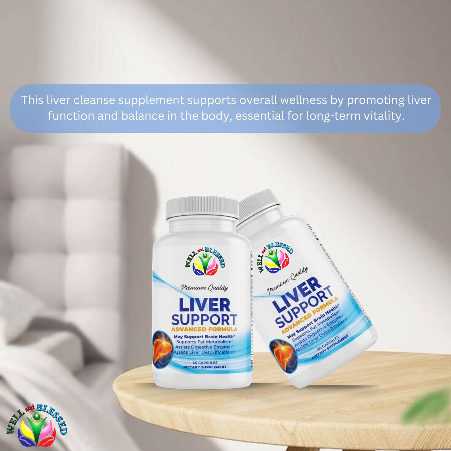 Well and Blessed Liver Support Herbal Supplements 60 Capsules