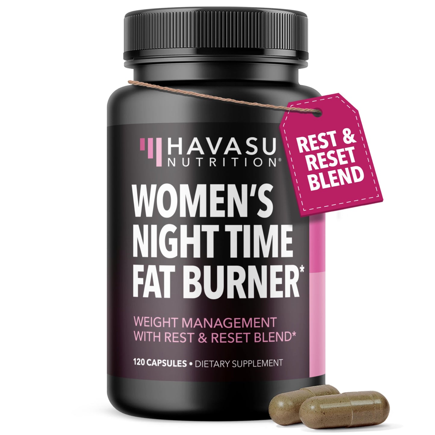 HAVASU NUTRITION Night Time Fat Burner for Women Belly Fat and Weight Loss Support Capsules, 120 Count