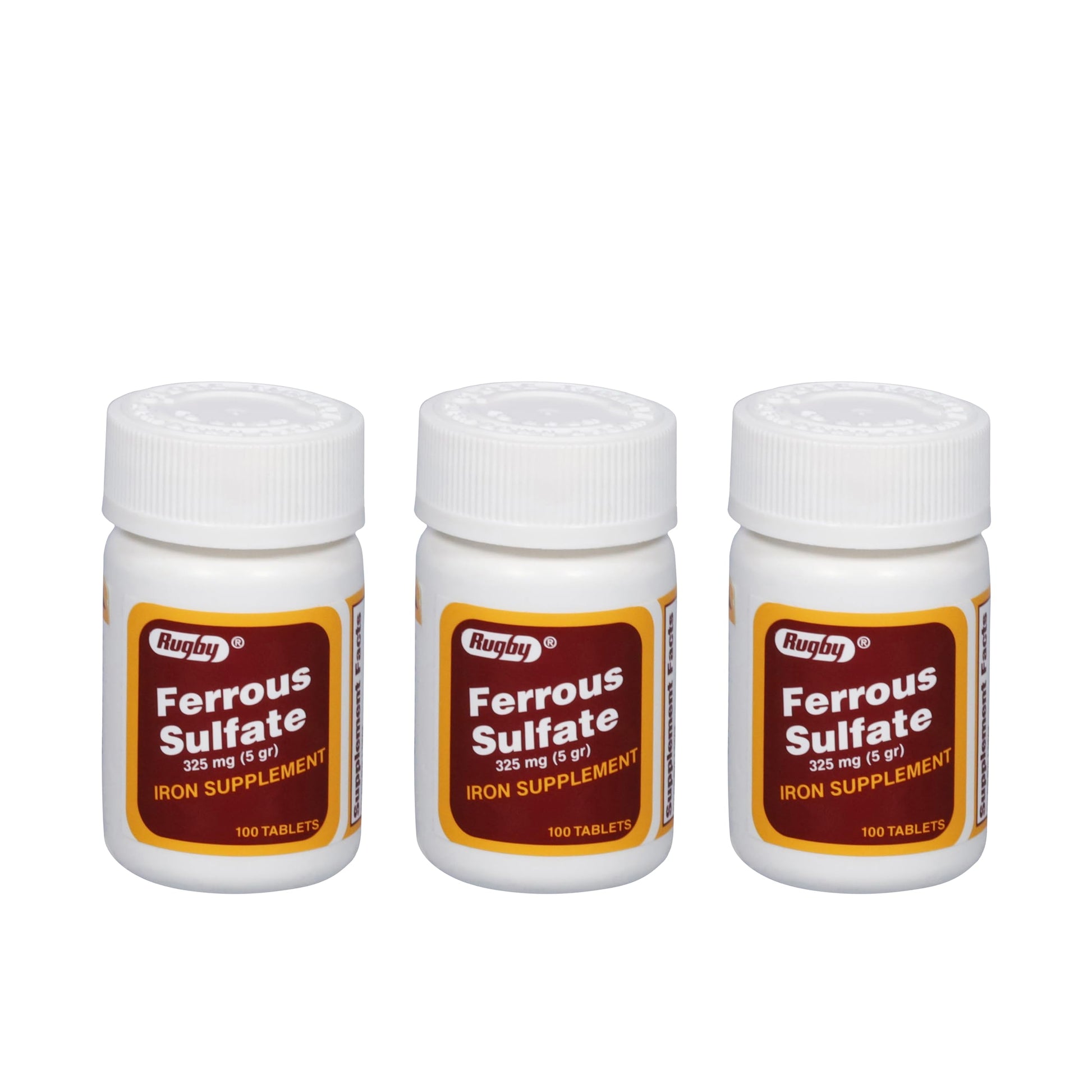 Rugby Laboratories Ferrous Sulfate 325mg Tablets, 300 Tablets