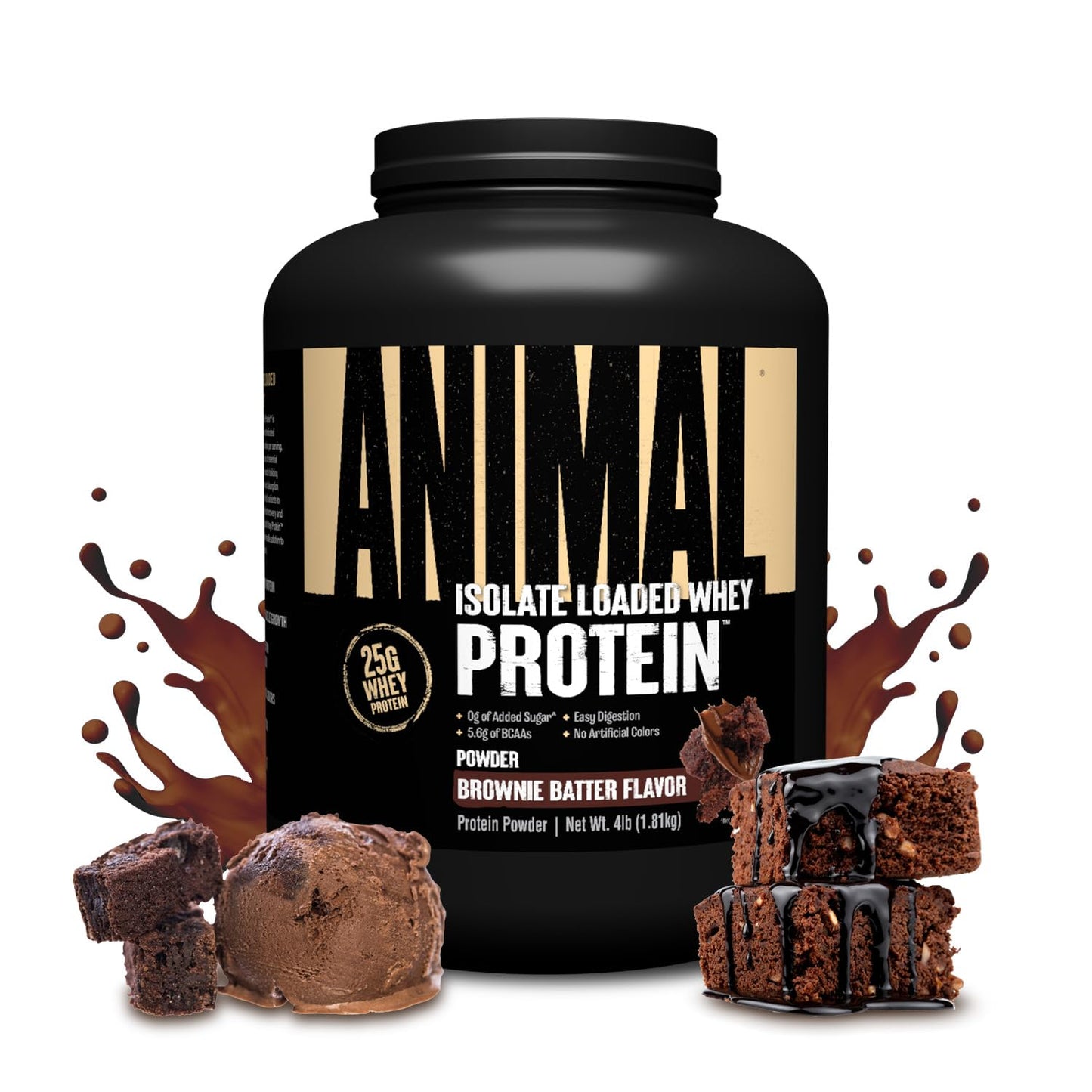 Animal Whey Isolate Protein Powder, Brownie Batter, 64 Servings