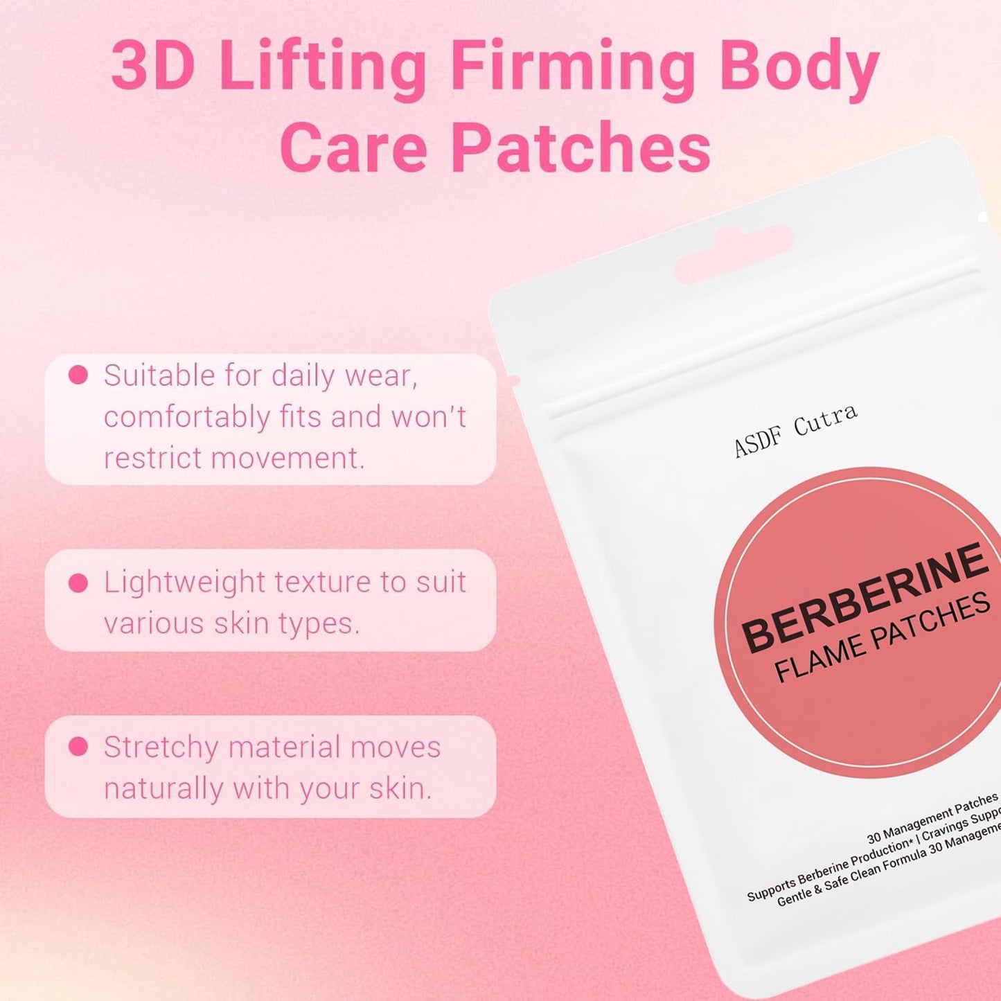 ASDF Cutra Berberine Patches with Cinnamon, Pomegranate, Chromium and L-Glutamine Tablet 60 Tablets