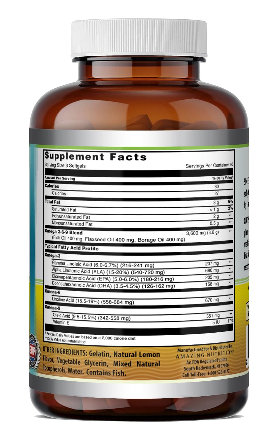 Amazing Nutrition Amazing Omega 3.6.9 Supplement Softgels 120