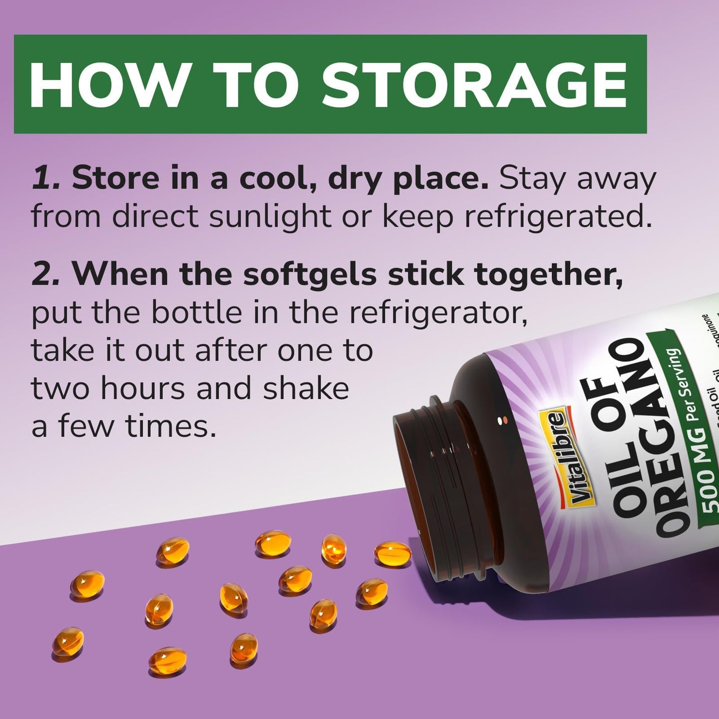 Vitalibre Oil of Oregano 500mg with Black Seed Oil, Wild Harvested, Contains Carvacrol, Non-GMO, Herbal Extract Supplement for Immune Support, 60 Softgels