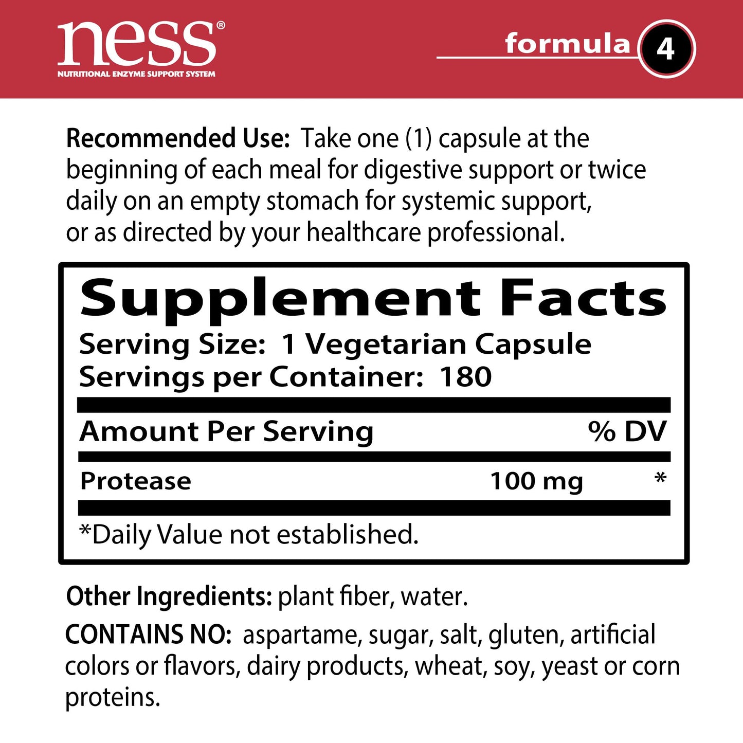NESS Protease Capsule 180 Count