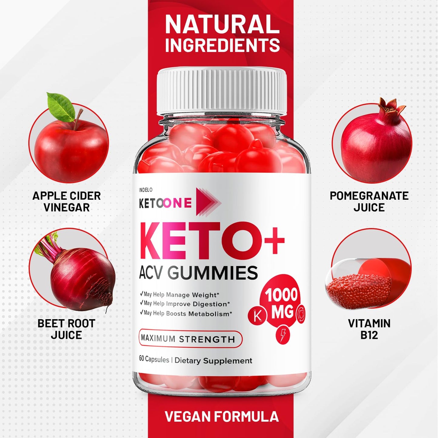 Indelo Keto One Gummies 60 Count
