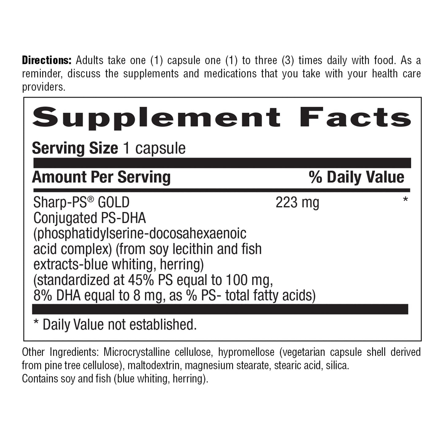 Country Life Sharp Thought Phosphatidylserine with DHA Capsules, 60 Count