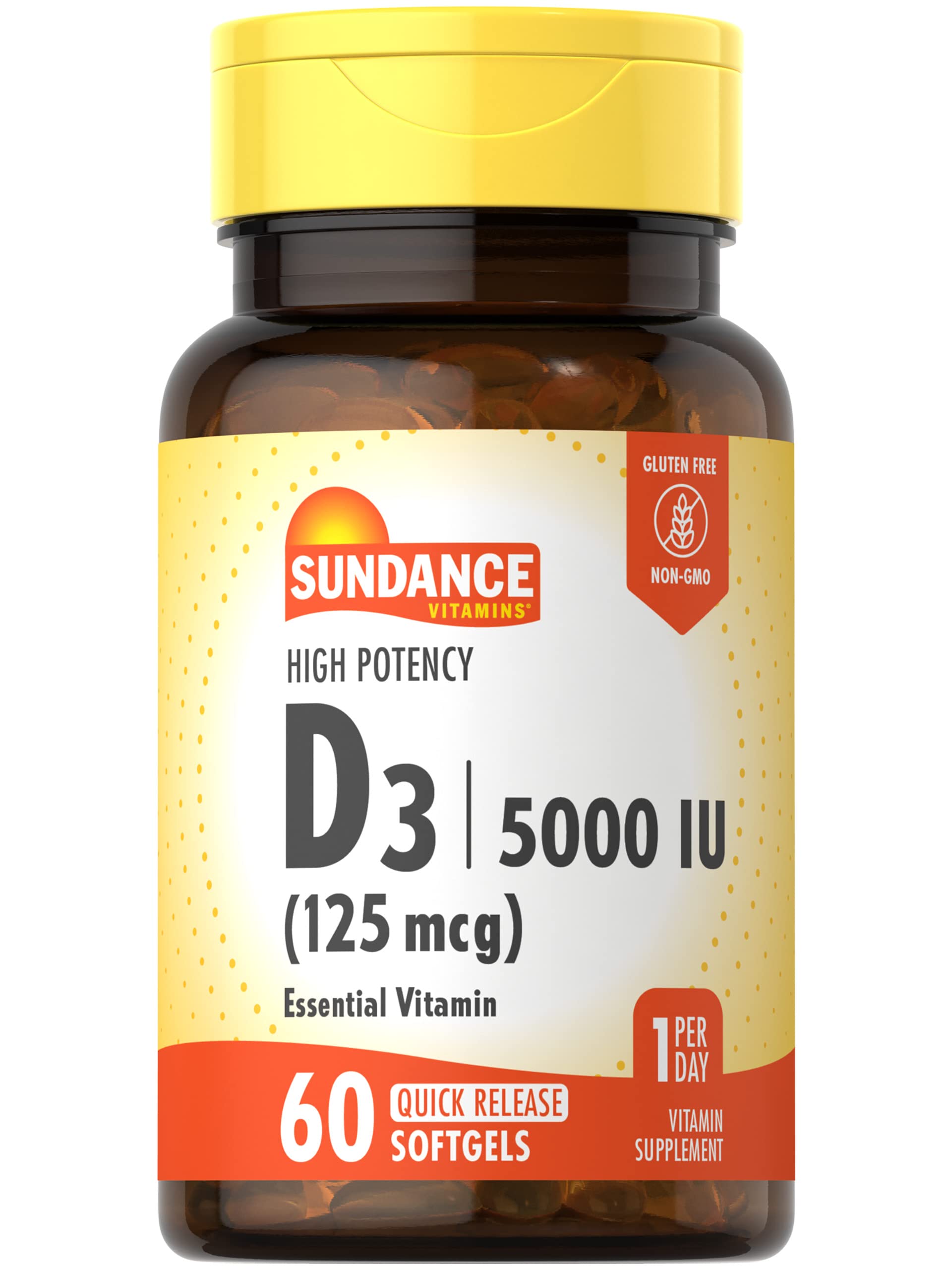 Sundance Vitamin D3 5000 IU Softgels 60